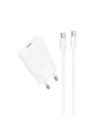 Сетевое зарядное устройство с кабелем HOCO N72 PD20W C to C, White