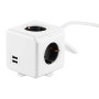 Мережевий подовжувач Allocacoc PowerCube Extended із заземленням 4 розетки 2 USB 1.5м, Grey