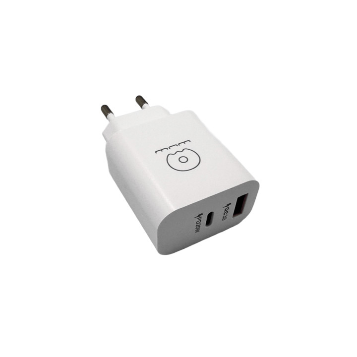 Сетевое зарядное устройство WUW C172 20WPD USB-C + USB QC3.0 18W, Black