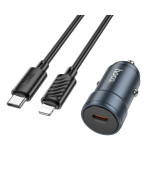 Автомобільний зарядний пристрій HOCO Z57 charger set USB / Type-C, Metal Gray