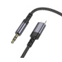 Перехідник BOROFONE BL24 Graceful Digital Audio Conversion Cable AUX to Lightning, Metal Grey