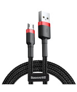 Data-кабель Baseus Cafule Cable USB to MicroUSB  2.4A 1m, Red-Black