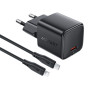 Сетевое зарядное устройство ACEFAST A118 Type-C PD30W with cable, Black