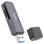 Картридер HOCO HB45 2 in 1 USB 3.0 OTG, Gray