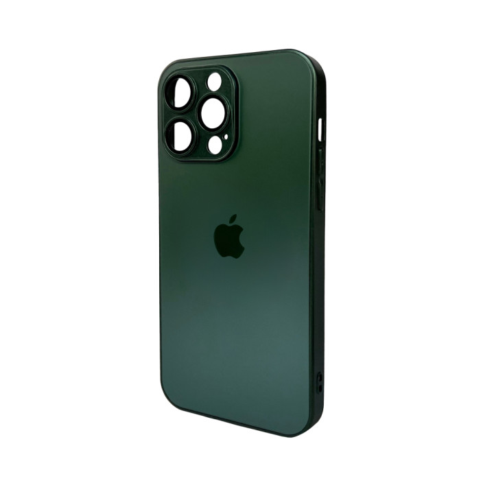 Чехол AG Glass Matt Frame Color для iPhone 15 Pro Max, Green