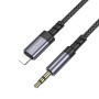 Перехідник BOROFONE BL24 Graceful Digital Audio Conversion Cable AUX to Lightning, Metal Grey