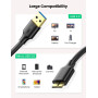 USB Data-Кабель UGREEN US130 USB 3.0 to Micro USB 3.0 Cable 0.5m, Black