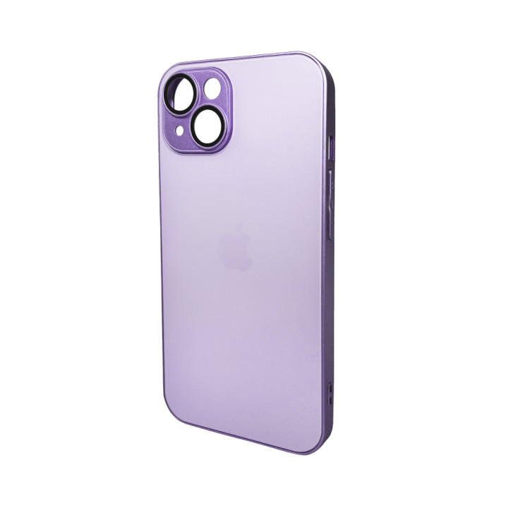 Чехол AG Glass Matt Frame Color для iPhone 15, Light Purple