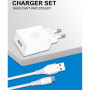 Мережевий зарядний пристрій WUW T66 з кабелем USB-A to USB-C, White
