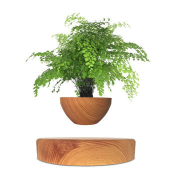 Магнитный левитационный горшок для растений HCNT Magnetic Levitating Pot M10-PS Wood Grain