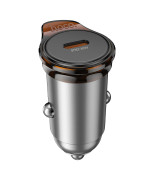 Автомобильное зарядное устройство HOCO NZ16 PD30W, Metal Grey