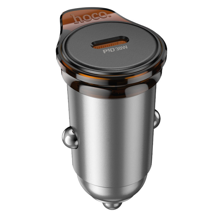 Автомобильное зарядное устройство HOCO NZ16 PD30W, Metal Grey