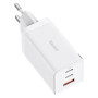 Сетевое зарядное устройство Baseus GaN5 Pro PD65W / QC4.0 Cable Type-C to Type-C, White