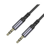 Аудиокабель BOROFONE BL24 Graceful audio cable AUX 1m, Metal Grey