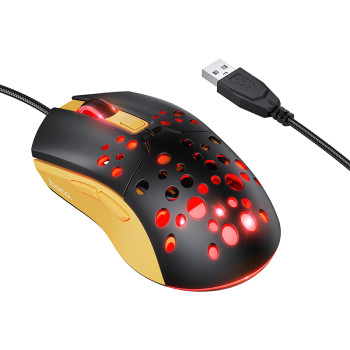 Проводная мышь HOCO GM51, Black - Yellow