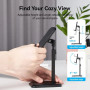 Держатель для телефона Height Adjustable Desktop Cell Phone Stand Black Aluminum Alloy Type, Black