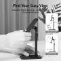 Тримач для телефону Height Adjustable Desktop Cell Phone Stand Black Aluminum Alloy Type, Black