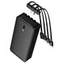 Зовнішній акумулятор Power Bank BOROFONE BJ84A10W, cable Type-C / Lightning / microUSB / USB-A 20000mAh, Black