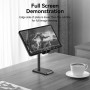 Тримач для телефону Height Adjustable Desktop Cell Phone Stand Black Aluminum Alloy Type, Black