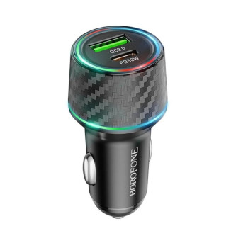 Автомобильное зарядное устройство BOROFONE BZ21 Brilliant 48W dual port PD30W / QC3.0, Black