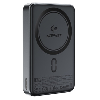 Зовнішній акумулятор ACEFAST M11 PD30W Qi2 magnetic wireless charging power bank 10000 mAh, Black