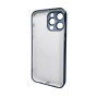 Чехол AG Glass Sapphire Frame для iPhone 15 Pro, Sea Blue