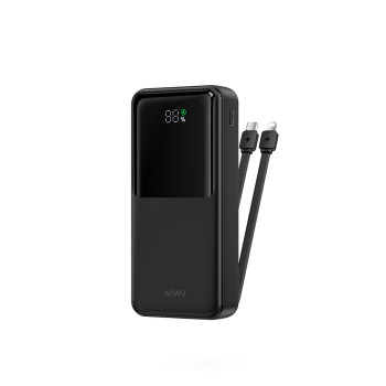 Внешний аккумулятор Power Bank WIWU Wi-P082 22.5W with cable Type-C / Lightning 20000mAh, Black