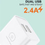 Сетевое зарядное устройство WUW T92 с кабелем USB-A to USB-C, White
