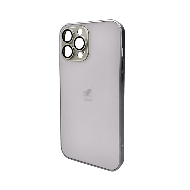 Чехол AG Glass Matt Frame Color для iPhone 13 Pro Max, Titanium Grey