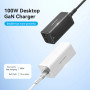 Сетевое зарядное устройство Vention 4-Port FBSBG-EU GaN 2USB/2Type-C 100W EU-Plug, Black