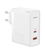 Автомобильное зарядное устройство Baseus GaN5 Pro PD100W / QC4.0 Cable Type-C to Type-C 1m, White