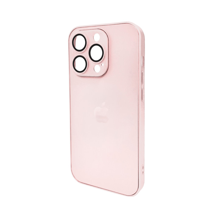 Чехол AG Glass Matt Frame Color для iPhone 15 Pro, Pink