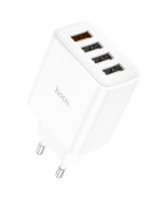 Сетевое зарядное устройство для HOCO C102A Fuerza USB4 QC3.0 18W, White