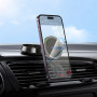 Автодержатель для смартфона HOCO H83 Metal ring magnetic car holder(center console), metal grey