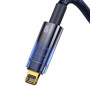 Data Кабель Baseus Explorer Series Auto Power-Off USB to Lightning 2.4A 2m, Blue