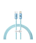 Data Кабель Baseus Crystal Shine Series Fast Charging Type-C to Lightning 20W 1.2m, Sky Blue ( CAJY001303 )