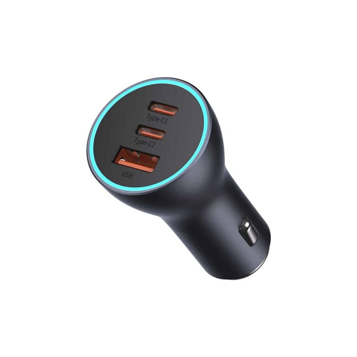 Автомобільний зарядний пристрій Baseus Golden Contactor Pro Triple Fast Charger Car Charger 65W, Dark - Gray