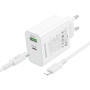 Сетевое зарядное устройство BOROFONE BA108A PD30W с кабелем USB-C to Lightning, White