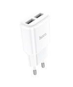 Мережевий зарядний пристрій HOCO C88A Star round dual port charger, White