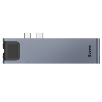 USB - хаб Baseus Thunderbolt C+Pro Seven-in-one smart HUB, Grey