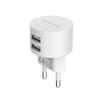 Мережевий зарядний пристрій BOROFONE BA23A 2.4 A, White