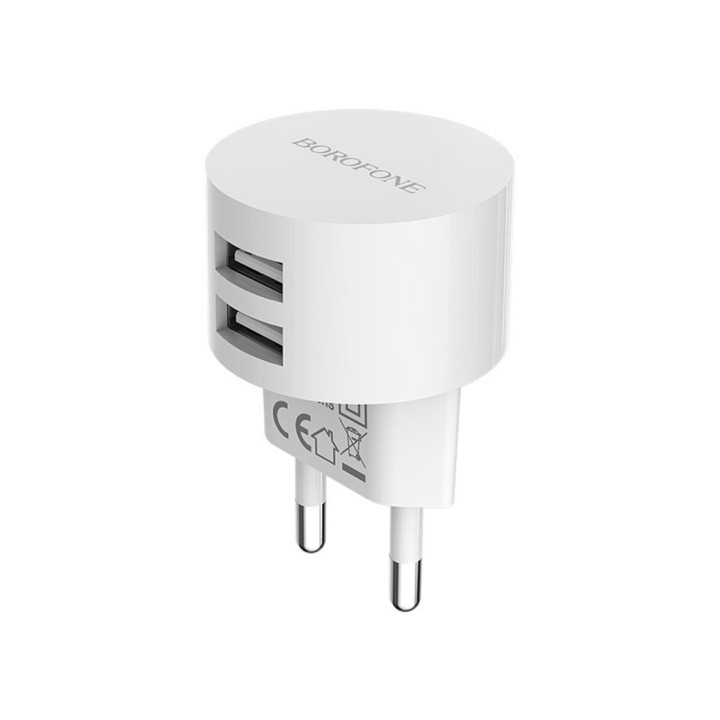 Мережевий зарядний пристрій BOROFONE BA23A 2.4 A, White