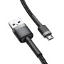 Data-кабель Baseus Cafule Series Cable USB For Micro 2.4A 0.5M, Gray-Black