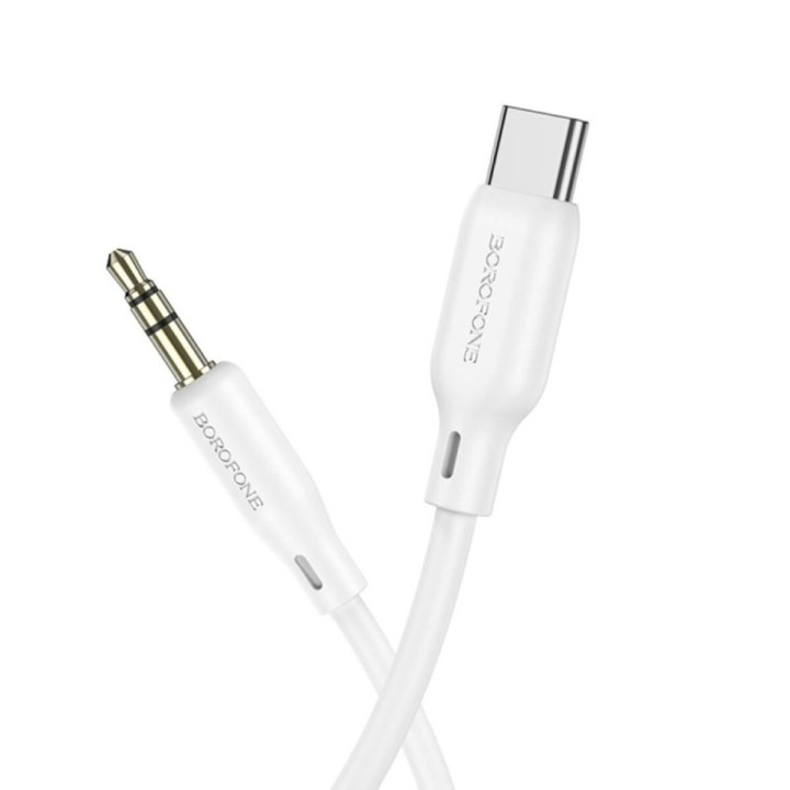 Аудиокабель BOROFONE BL18 Type-C - AUX 3.5 мм 1m, White