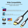 Видео Кабель Vention CRBBG Cotton Braided Type-C to HDMI 1.5m, Black