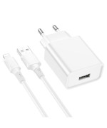 Мережевий зарядний пристрій з кабелем BOROFONE BA74A 10.5 W, White