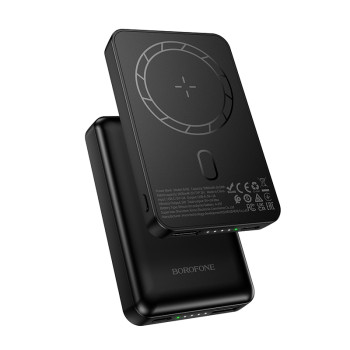 Зовнішній акумулятор Power Bank з бездротовою зарядкою BOROFONE BJ82 10W 5000mAh, Black