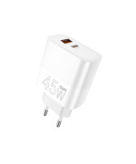 Сетевое зарядное устройство WUW-C209 PD45W / QC3.0 Type-C / USB, White