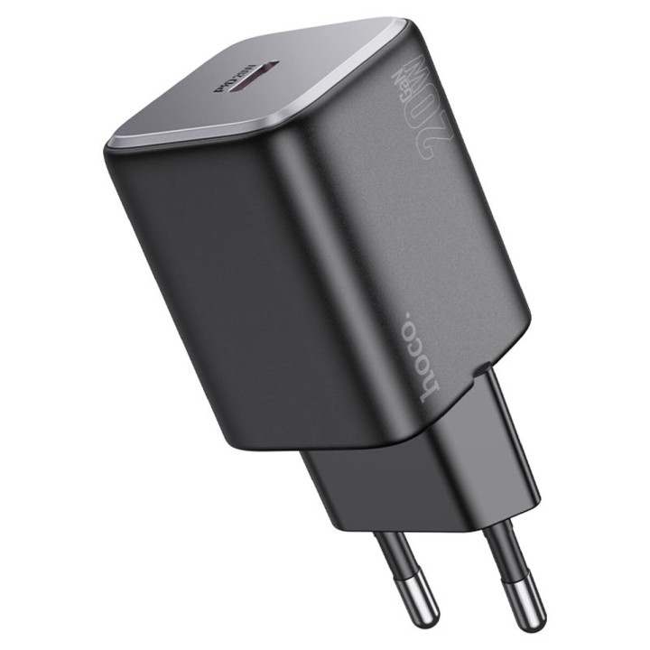 Сетевое зарядное устройство HOCO N40 Mighty single port PD20W / QC3.0 3A charger, Black