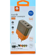 Сетевое зарядное устройство WUW C215 PD65W / QC4.0, Brown - Orange